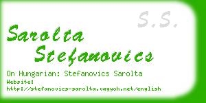 sarolta stefanovics business card